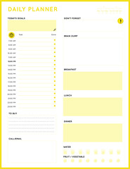 Daily planner template. printable template - Easy to plan your day. Planner note pages templates - Daily tasks, goals and appointments template -Undated Daily Planner with ToDol list - Todays Plan- 8.