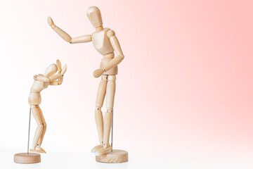 Concept of child abuse, bullying and domestic violence in children. Theme on educational methods based on physical violence. Defenseless minors in the face of a violent adult.