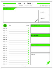 Daily planner template. printable template - Easy to plan your day. Planner note pages templates - Daily tasks, goals and appointments template -Undated Daily Planner with ToDol list - Todays Plan- 8.