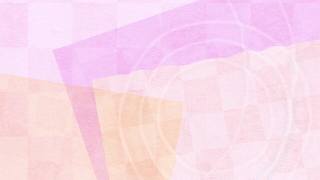ピンク色の和紙と広がる波紋の背景素材