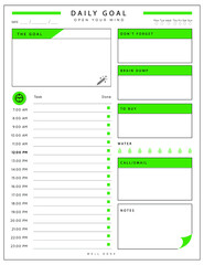 Daily planner template. printable template - Easy to plan your day. Planner note pages templates - Daily tasks, goals and appointments template -Undated Daily Planner with ToDol list - Todays Plan- 8.