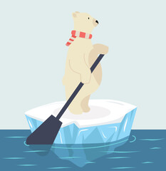 polar bear on an ice floe