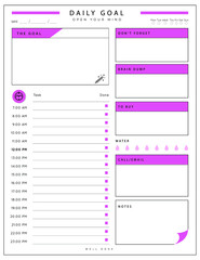 Daily planner template. printable template - Easy to plan your day. Planner note pages templates - Daily tasks, goals and appointments template -Undated Daily Planner with ToDol list - Todays Plan- 8.