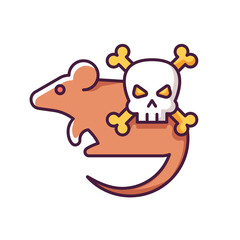 Animals RGB color icon. Mice and rats. Small animals that carry dangerous diseases. Health care problems. Zoonotic disease spreading. Isolated vector illustration