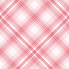 Plaid pattern check in pink and white. Seamless large striped rose gradient tartan vector for womenswear flannel shirt, skirt, blanket, duvet cover, scarf, other modern spring summer fabric design.