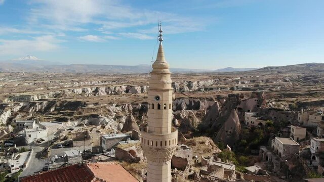 Aerial view of old Cappadocia Park in Turkey. Goreme National Park and the cave buildings of Cappadocia	