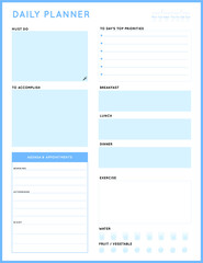 Daily planner template. printable template - Easy to plan your day. Planner note pages templates - Daily tasks, goals and appointments template -Undated Daily Planner with ToDol list - Todays Plan- 8.