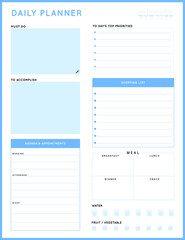 Daily planner template. printable template - Easy to plan your day. Planner note pages templates - Daily tasks, goals and appointments template -Undated Daily Planner with ToDol list - Todays Plan- 8.