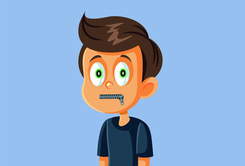 Silent Little Boy Keeping a Secret