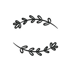 Fototapeta premium Herbs. Decor. Black silhouette. Cut board design template.