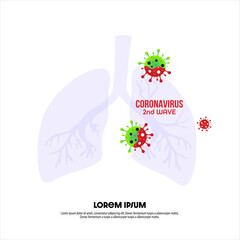 The second worst wave of coronavirus infection. Vector illustration