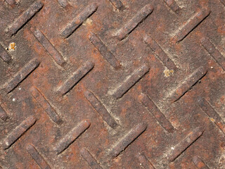 錆びた鉄板の模様