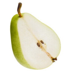 Halfs of pear isolated on white background