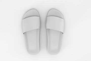Beach flip-flops mockup on soft color background