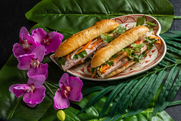 バインミー　ベトナムサンドウィッチ　　banh mi Vietnamese sandwich