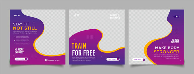 Fitness social media post banner template	