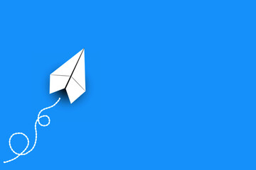 Paper plane and business strategy on white background, Business success, innovation and solution concept