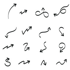 Hand drawn Arrows vector collection.