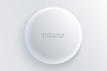 realistic white circular 3d button background