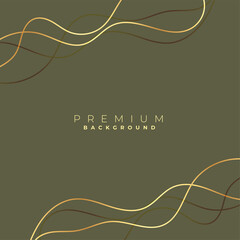 golden wave lines on dark faded green backgound