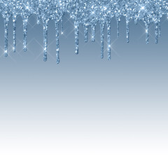 Long Dripping Blue Glitter Digital Paper