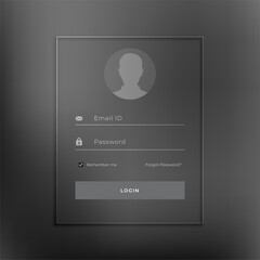 black login page template in minimal style