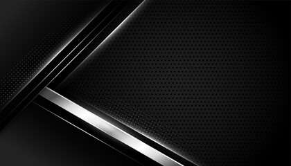black background with silver geometric shapes