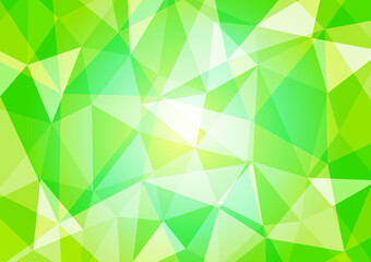 Plakat 緑のポリゴン背景イラスト　幾何学模様　Polygonal background green