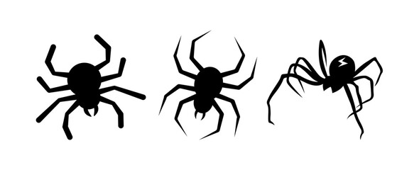 spiders on white background