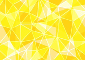 黄色のポリゴン背景イラスト　幾何学模様　Polygonal background yellow