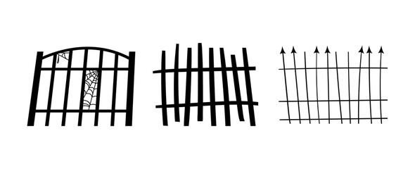 spooky fences on white background