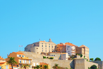 viesw of the citadel of Calvi, in Corsica, France