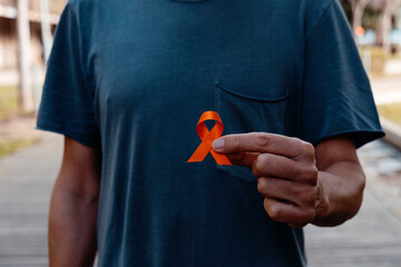 orange ribbon for multiple sclerosis disease