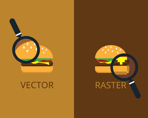 comparison of raster or bitmap to vector 
