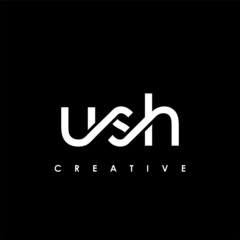 USH Letter Initial Logo Design Template Vector Illustration