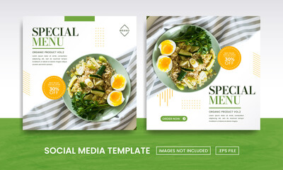 food social media post template free vector