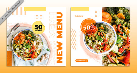 food social media post template free vector