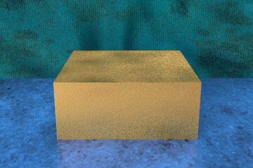 A 3d golden cube shape background image.
