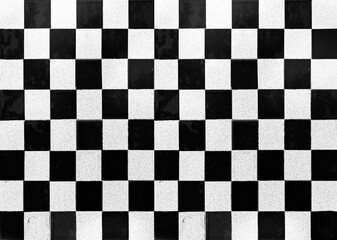 White and black checkered ceramic tiles pattern and background seamless