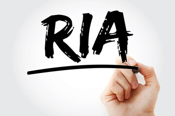 RIA - Rich Internet Application acronym with marker, technology concept background