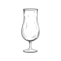 Hand drawn cocktail glass. Vector illustration isolated on white background