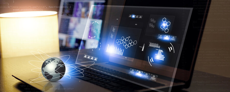 mixed media concept technology banner