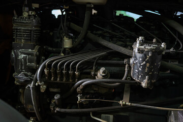 Close up tracktor engine