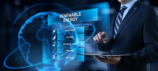 Renewable green energy eco saving technology concept
