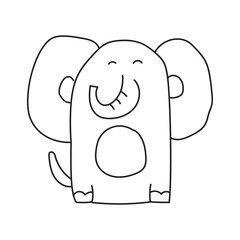 hand drawn doodle animal cute funny pet animal line drawing