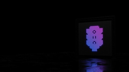 3d rendering of light shaped as symbol of traffic lights on black background