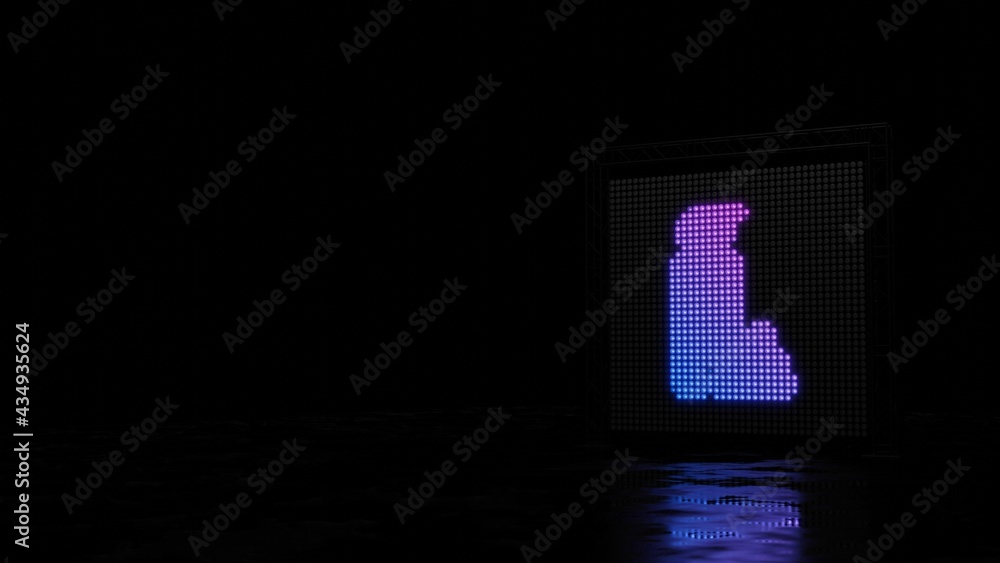 Poster 3d rendering of light shaped as symbol of shaving foam on black background