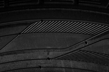 Closeup of black tire, background, pattern, texture,