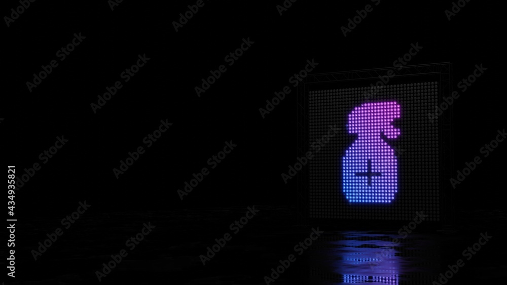 Poster 3d rendering of light shaped as symbol of sanitizer spray on black background