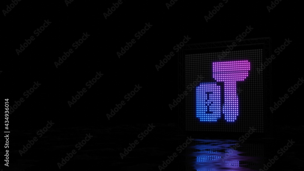 Poster 3d rendering of light shaped as symbol of razor on black background